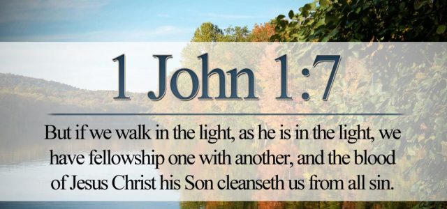 1 John 1:7 - But if we walk in the light as he is in the light, we have fellowship with one another, and the blood of Jesus Christ his Son cleanseth us from all sin.